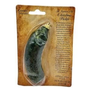 Christmas Pickle Ornament / Decoration - 4.25" / 10.76cm - New on Card